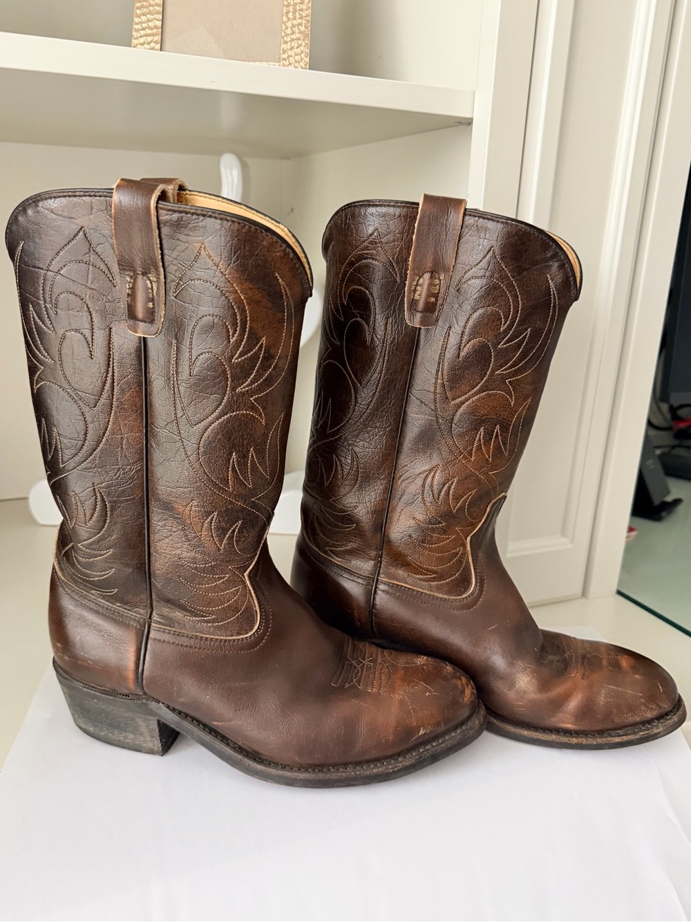 Vintage BILTRITE Neoprene Oil Proof Brown Western Cowboy Boots Men’s SZ 10-10.5